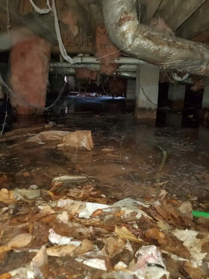 Crawl space flood assessment for Commercial Water Damage Restoration in East Coventry